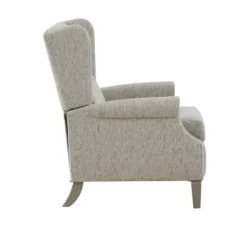 Accent Chairs-Kirkland's Home Button Tufted Upholstered Push Back Recliner Gray