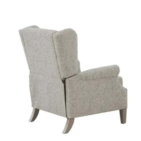 Accent Chairs-Kirkland's Home Button Tufted Upholstered Push Back Recliner Gray
