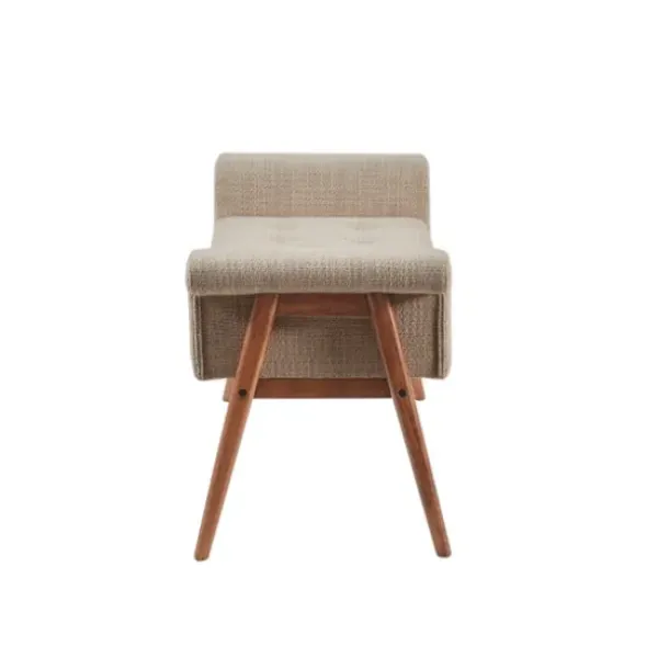 Benches & Ottomans-Kirkland's Home Button Tufted Wood Bench Tan