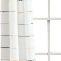 Curtains & Drapes-Kirkland's Home Buttons And Stripes Curtain Panel Set, 84 In. Gray