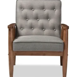 Accent Chairs-Kirkland's Home Button-Tufted Sawyer Accent Chair Gray