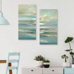 Canvas Art-Kirkland's Home By The Water Iii Canvas Art Prints, Set Of 2 Blue/Gray