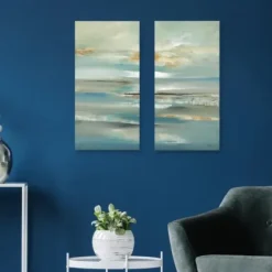 Canvas Art-Kirkland's Home By The Water Iii Canvas Art Prints, Set Of 2 Blue/Gray