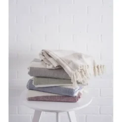 Blankets & Throws-Kirkland's Home Cabana Stripe Throw Gray