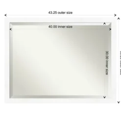 Decorative Mirrors-Kirkland's Home Cabinet White Narrow Frame Beveled Mirror