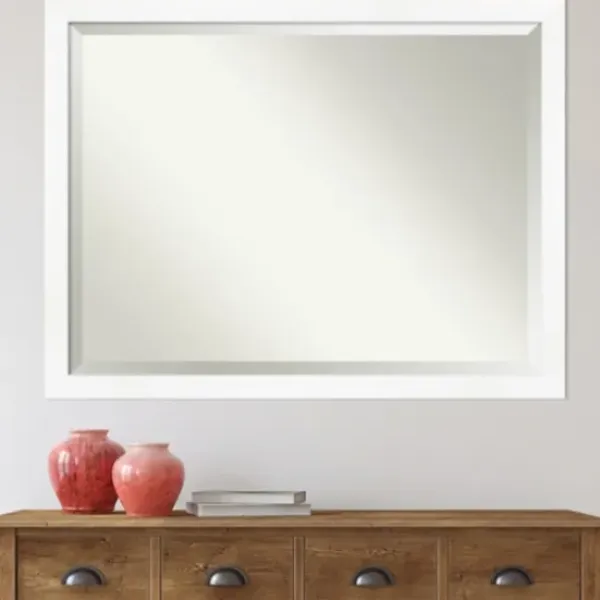 Decorative Mirrors-Kirkland's Home Cabinet White Narrow Frame Beveled Mirror