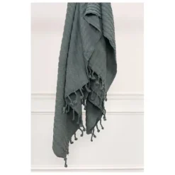 Blankets & Throws-Kirkland's Home Cable Knit Tassel Throw Gray