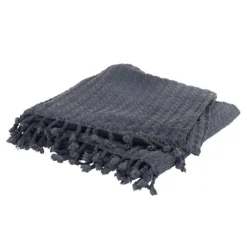 Blankets & Throws-Kirkland's Home Cable Knit Tassel Throw Blue