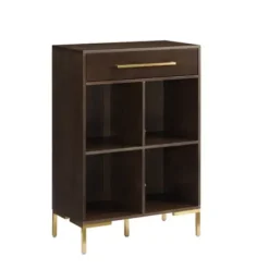 Bookshelves-Kirkland's Home Cadence Gold Record Storage Bookcase