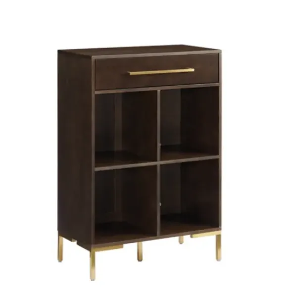 Bookshelves-Kirkland's Home Cadence Gold Record Storage Bookcase