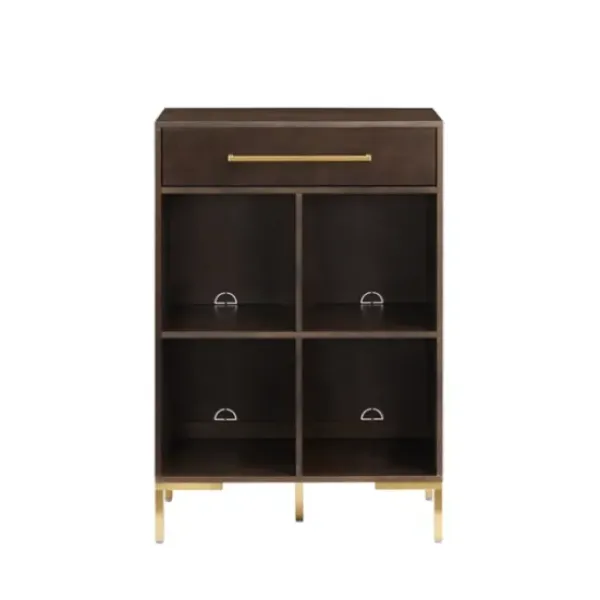 Bookshelves-Kirkland's Home Cadence Gold Record Storage Bookcase