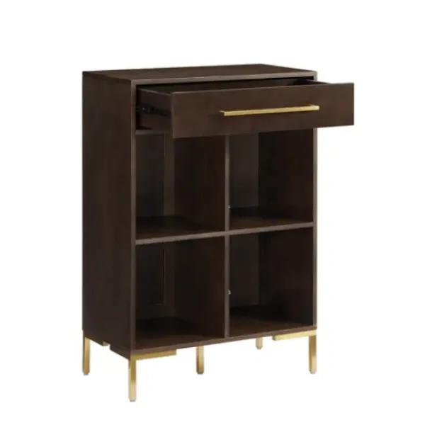 Bookshelves-Kirkland's Home Cadence Gold Record Storage Bookcase