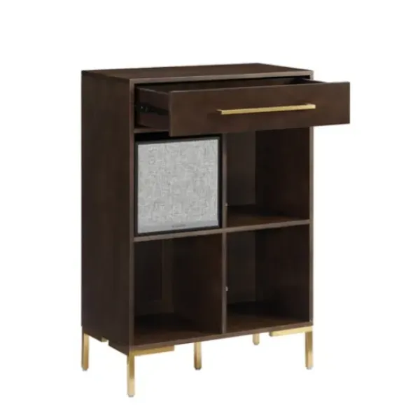 Bookshelves-Kirkland's Home Cadence Gold Record Storage Bookcase With Speaker