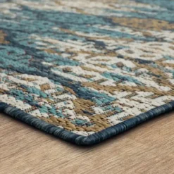 Outdoor Rugs-Kirkland's Home Cafe Geo Lattice Outdoor Area Rug, 4X7 Brown