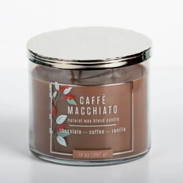 Candles-Kirkland's Home Caffe Macchiato 14 Oz. Triple Wick Jar Candle Brown