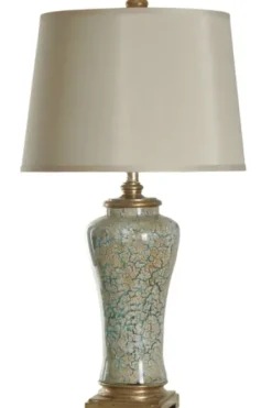 Table Lamps-Kirkland's Home Caledonia Blue And Gold Finish Table Lamp White