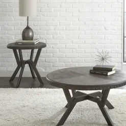 Coffee Tables-Kirkland's Home Calvert Round Coffee Table Gray