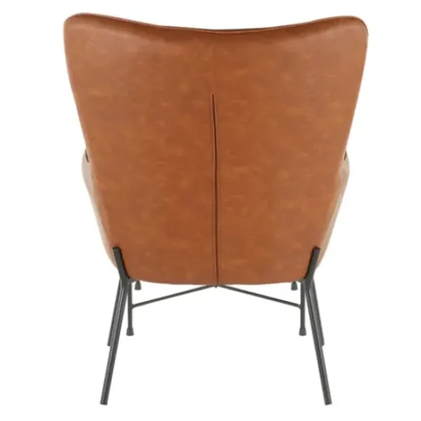 Accent Chairs-Kirkland's Home Camel Faux Leather 2-Pc. Chair And Ottoman Set Brown