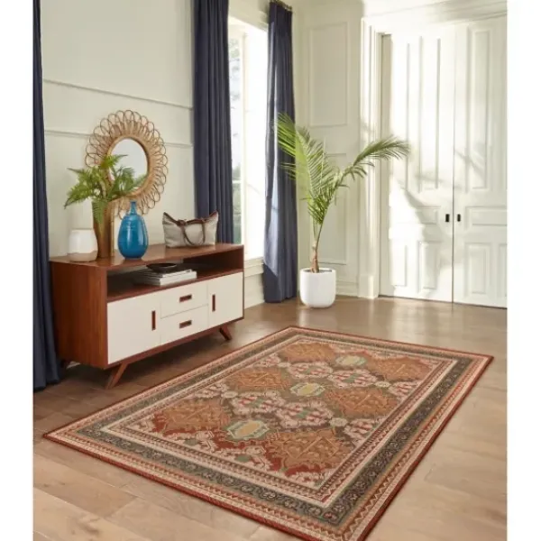 Outdoor Rugs-Kirkland's Home Camel Linear Sundry Outdoor Area Rug, 6X9 Tan