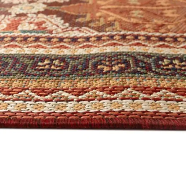 Outdoor Rugs-Kirkland's Home Camel Linear Sundry Outdoor Area Rug, 6X9 Tan