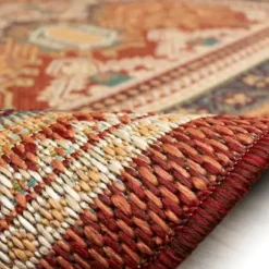 Outdoor Rugs-Kirkland's Home Camel Linear Sundry Outdoor Area Rug, 6X9 Tan