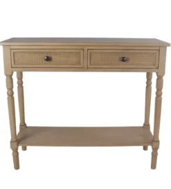 Console Tables-Kirkland's Home Camel Rattan Console Table Brown
