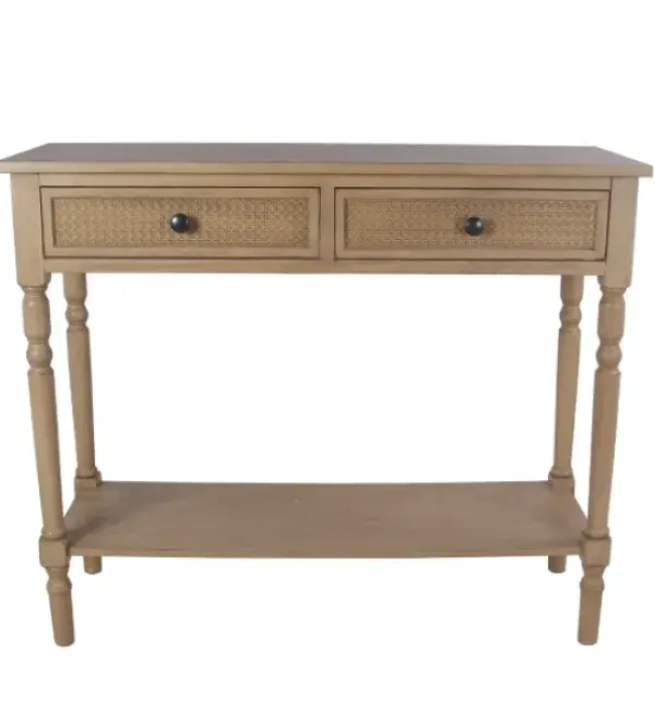 Console Tables-Kirkland's Home Camel Rattan Console Table Brown