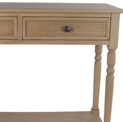 Console Tables-Kirkland's Home Camel Rattan Console Table Brown
