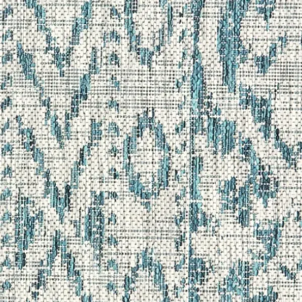 Outdoor Rugs-Kirkland's Home Cammie Blue Moroccan Tribal Outdoor Rug, 5X8 Blue/Gray