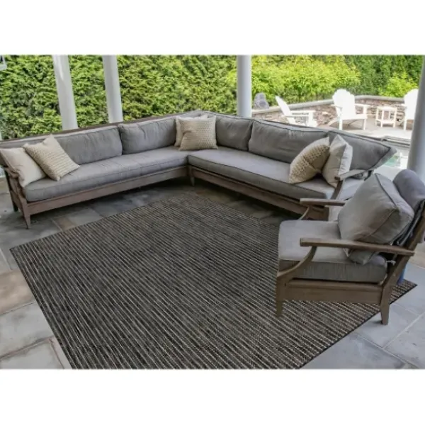 Outdoor Rugs-Kirkland's Home Cammie Gray Moroccan Geometric Outdoor Rug, 5X8 Gray/Ivory