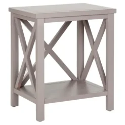 Accent & End Tables-Kirkland's Home Candice Cross Back Accent Table Gray