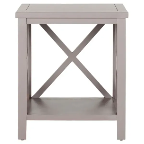 Accent & End Tables-Kirkland's Home Candice Cross Back Accent Table Gray