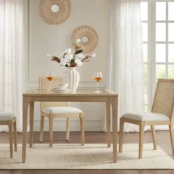 Dining Chairs-Kirkland's Home Cane Back Upholstered Wood Dining Chairs, Set Of 2 Tan