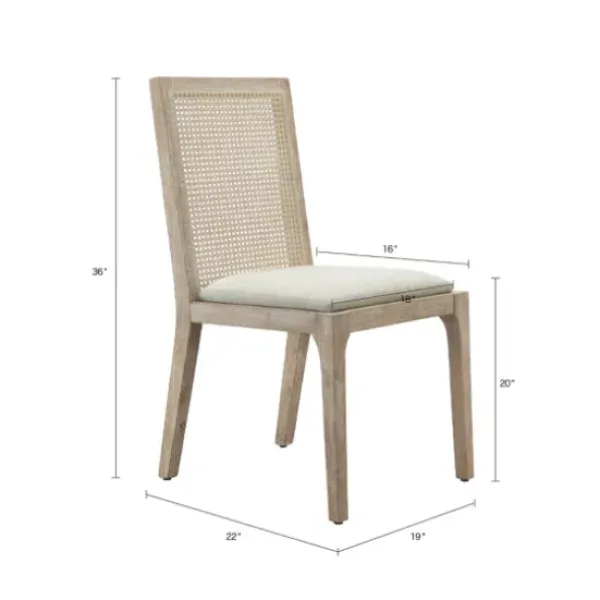 Dining Chairs-Kirkland's Home Cane Back Upholstered Wood Dining Chairs, Set Of 2 Tan