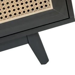 Cabinets & Sideboards-Kirkland's Home Cane Wood Storage Media Cabinet Black