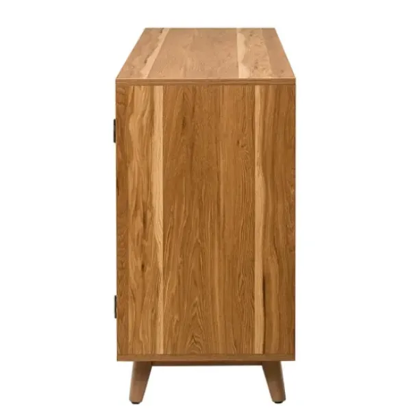 Cabinets & Sideboards-Kirkland's Home Cane Wood Storage Media Cabinet Tan