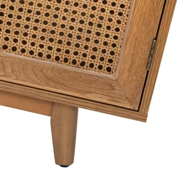 Cabinets & Sideboards-Kirkland's Home Cane Wood Storage Media Cabinet Tan