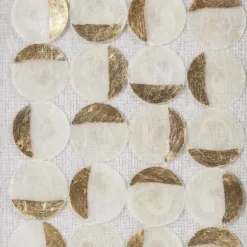 Wall Plaques-Kirkland's Home Capiz Shells Emblem Framed Wall Plaques, Set Of 2 White/Gold
