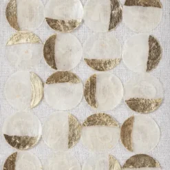 Wall Plaques-Kirkland's Home Capiz Shells Emblem Framed Wall Plaques, Set Of 2 White/Gold