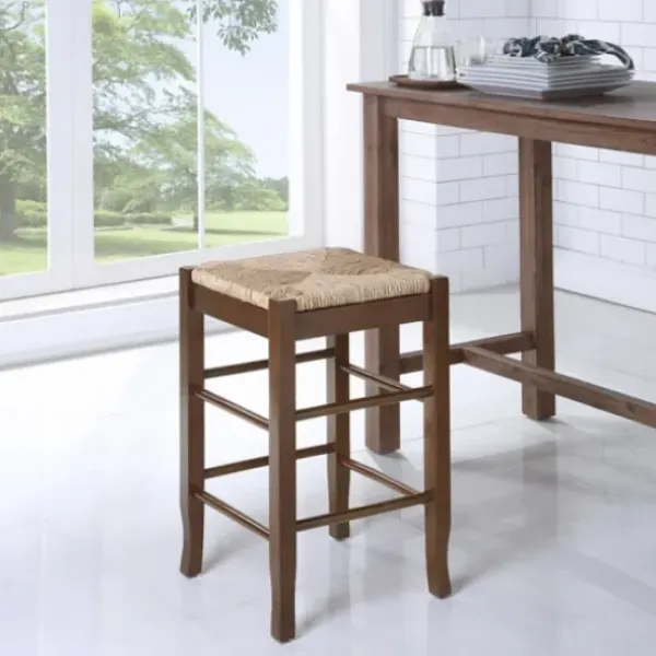 Bar Stools & Counter Height Stools-Kirkland's Home Cappuccino Wooden Counter Stool Brown