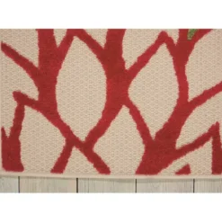 Outdoor Rugs-Kirkland's Home Caramel Botanical Indoor/Outdoor Area Rug, 7X9 Ivory/Red