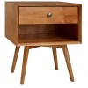 Nightstands-Kirkland's Home Caramel 1-Drawer Mid Century Nightstand Brown