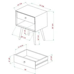 Nightstands-Kirkland's Home Caramel 1-Drawer Mid Century Nightstand Brown