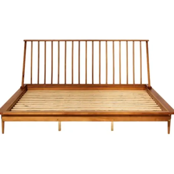 Beds & Headboards-Kirkland's Home Caramel Mid-Century Modern Platform King Bed Frame Brown