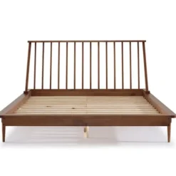 Beds & Headboards-Kirkland's Home Caramel Mid-Century Modern Queen Bed Frame Brown