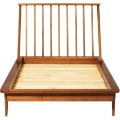 Beds & Headboards-Kirkland's Home Caramel Mid-Century Modern Twin Bed Frame Brown