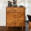 Dressers & Chests-Kirkland's Home Caramel Mid-Century Modern 3-Drawer Wood Chest Brown