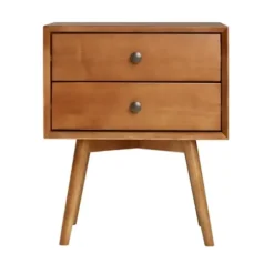 Nightstands-Kirkland's Home Caramel Mid-Century Nightstand Brown
