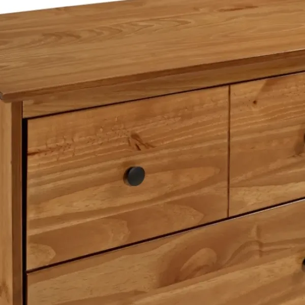 Dressers & Chests-Kirkland's Home Caramel Solid Wood 6-Drawer Dresser Brown