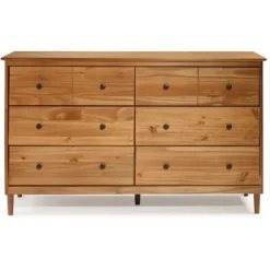 Dressers & Chests-Kirkland's Home Caramel Solid Wood 6-Drawer Dresser Brown